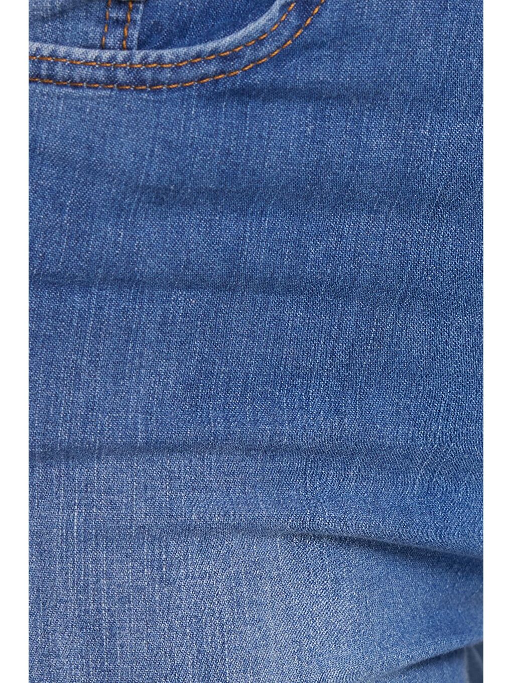 Kadın Regular Fit Klasik Kesim Pamuklu İspanyol Paça Lacivert Jean Jean Pantolon-5