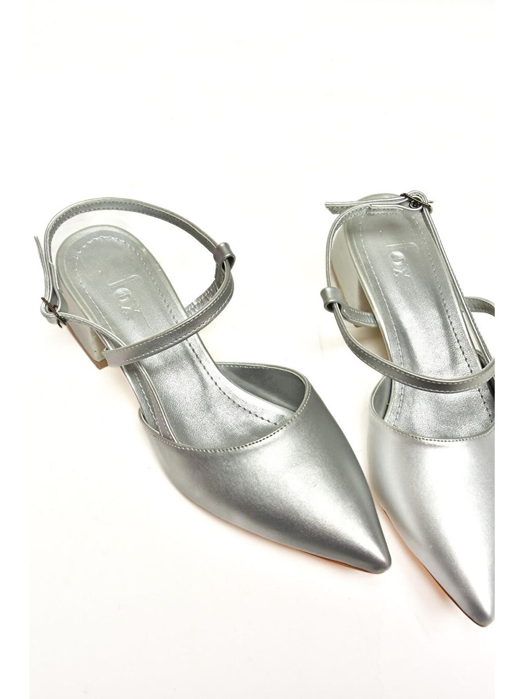 Gri U9982321 Gümüş Kadın Topuklu Ayakkabı-6