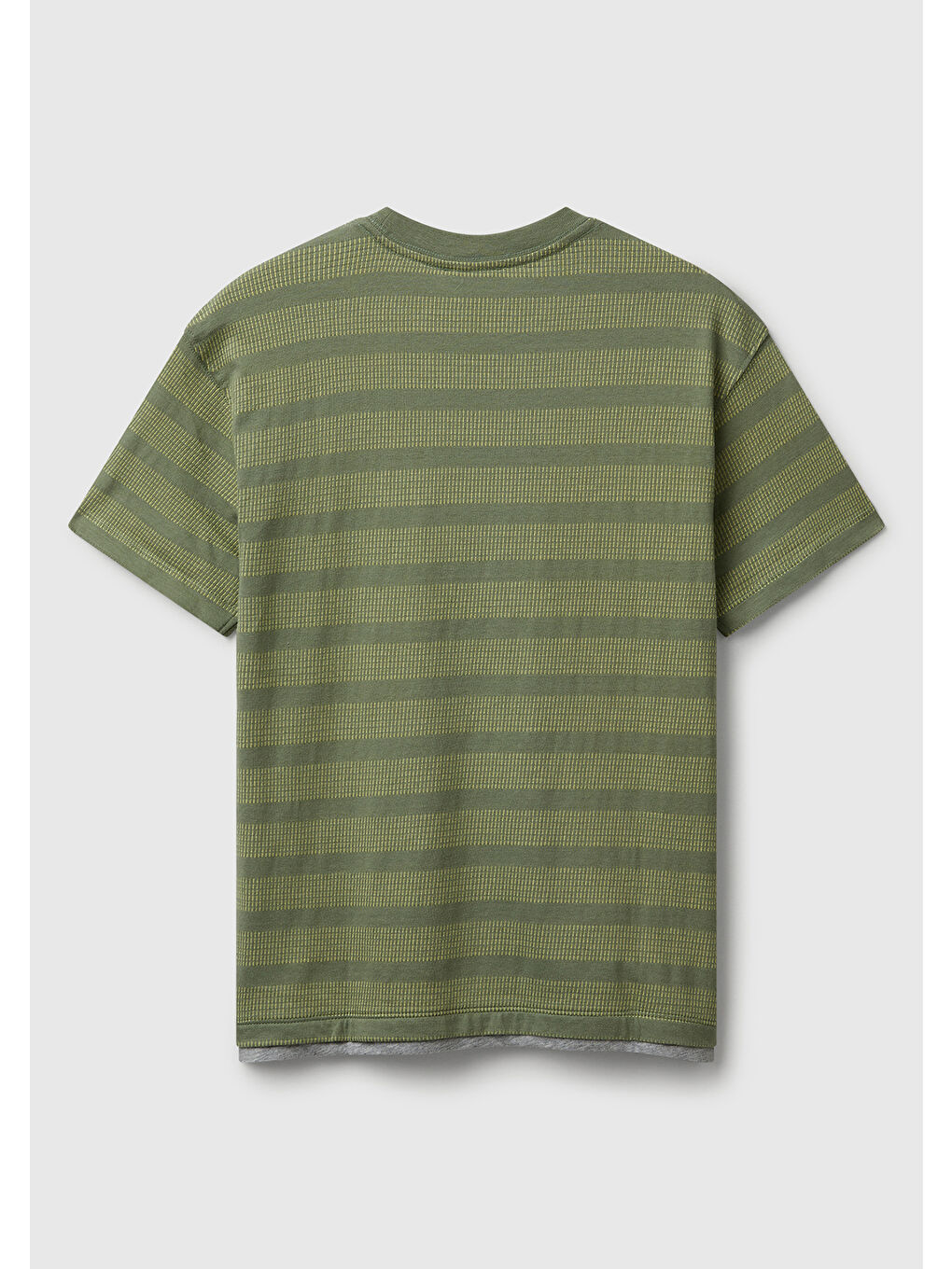 Erkek Çocuk Sarı Çizgili Önü Yazı Detaylı Kolu Logo Etiketli Oversize T-shirt-1