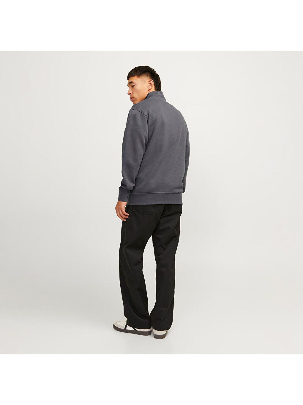 Vesterbro Quarter Zip Erkek Gri Bisiklet Yaka Sweatshirt-2