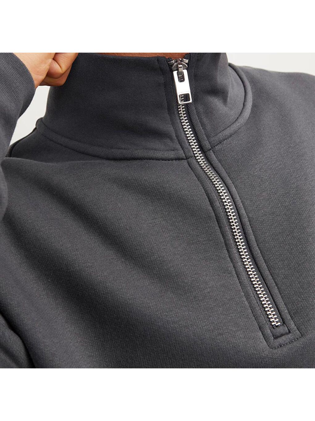 Vesterbro Quarter Zip Erkek Gri Bisiklet Yaka Sweatshirt-3