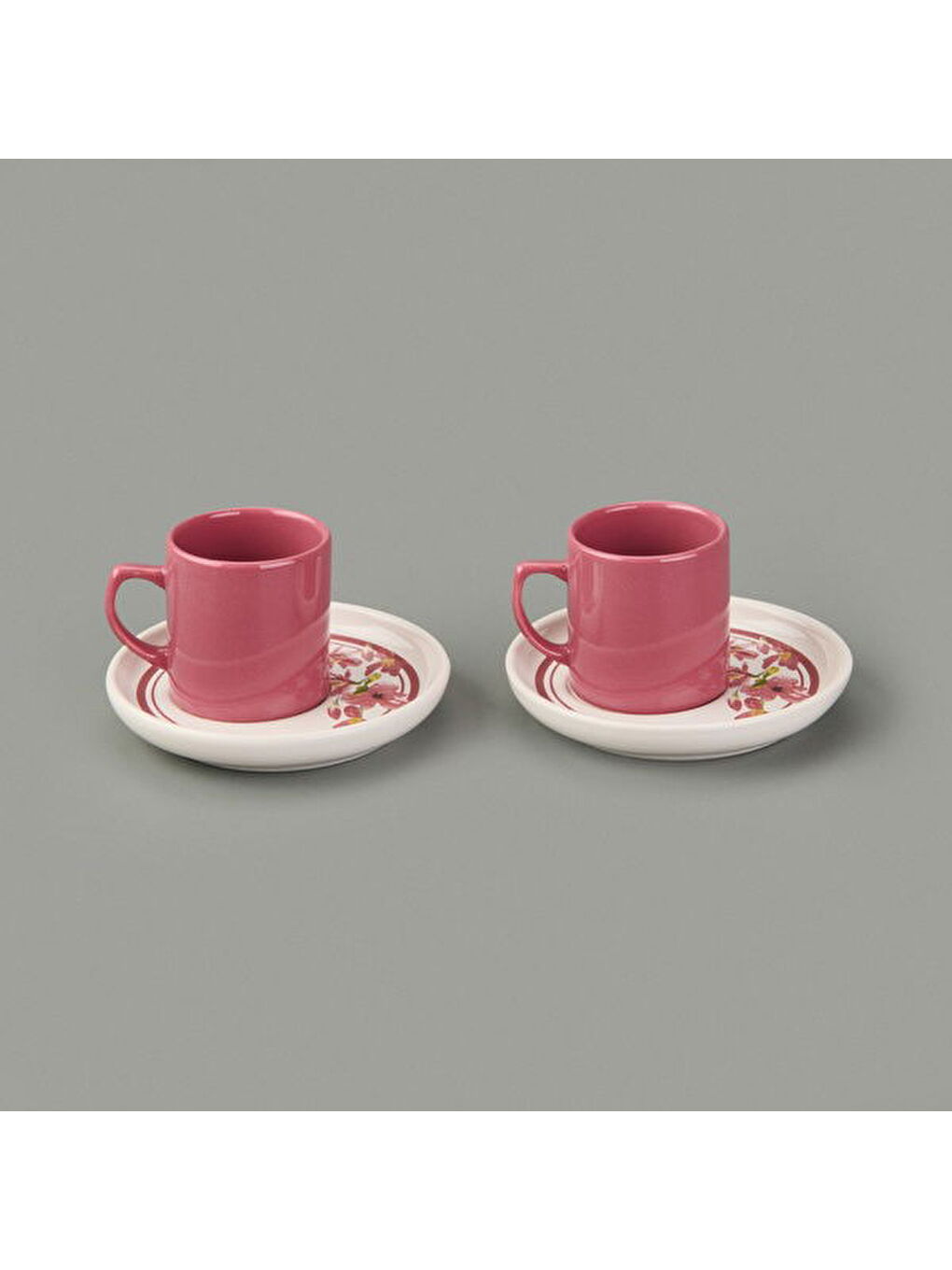 Kitchen Flowery Nordic 4 Parça Kahve Fincanı - Mürdüm / Beyaz - 110 ml