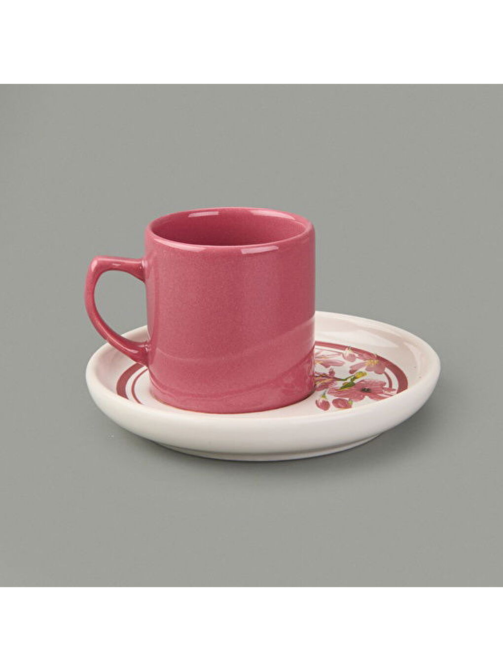 Kitchen Flowery Nordic 4 Parça Kahve Fincanı - Mürdüm / Beyaz - 110 ml-2