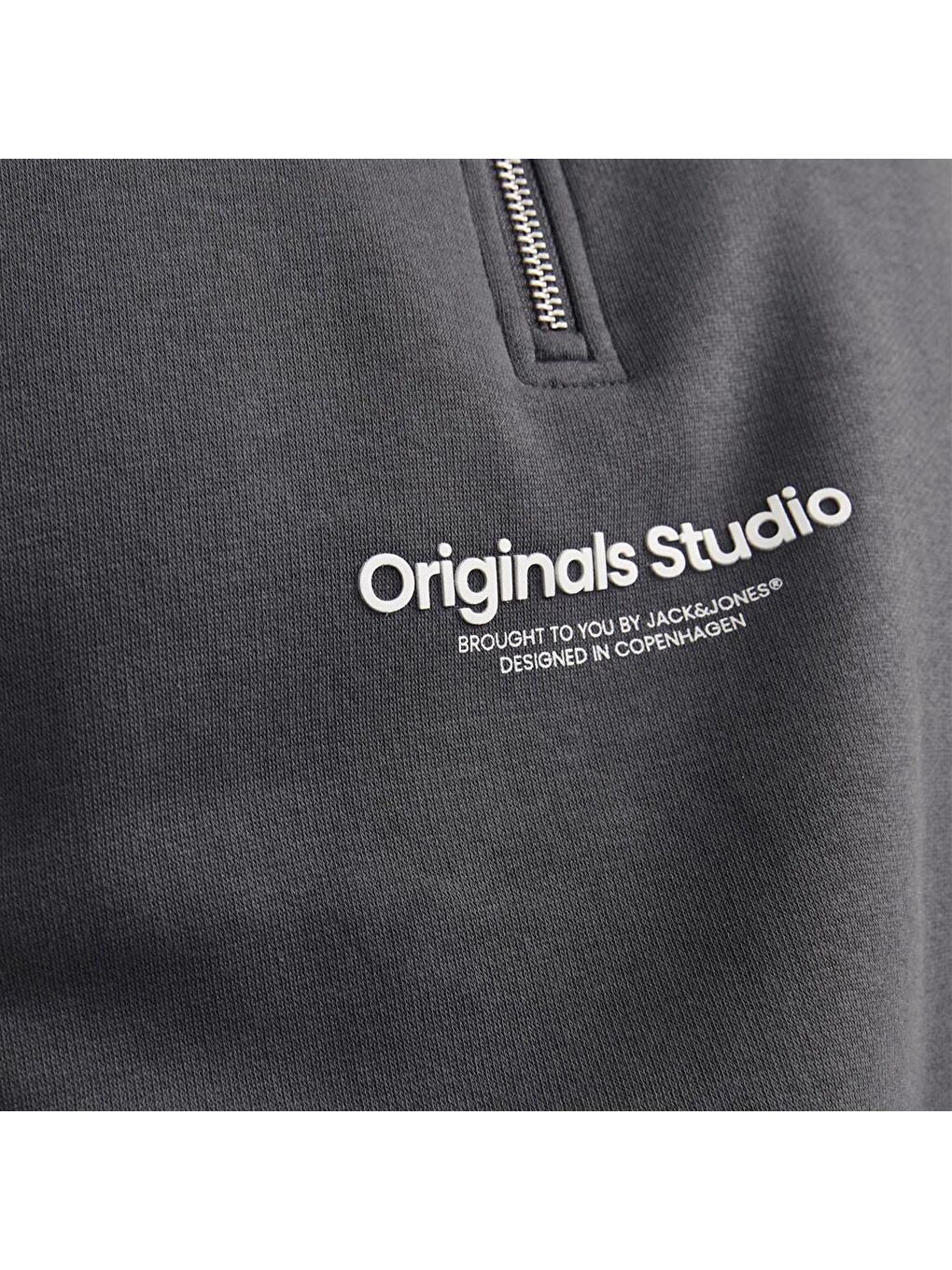 Vesterbro Quarter Zip Erkek Gri Bisiklet Yaka Sweatshirt-4