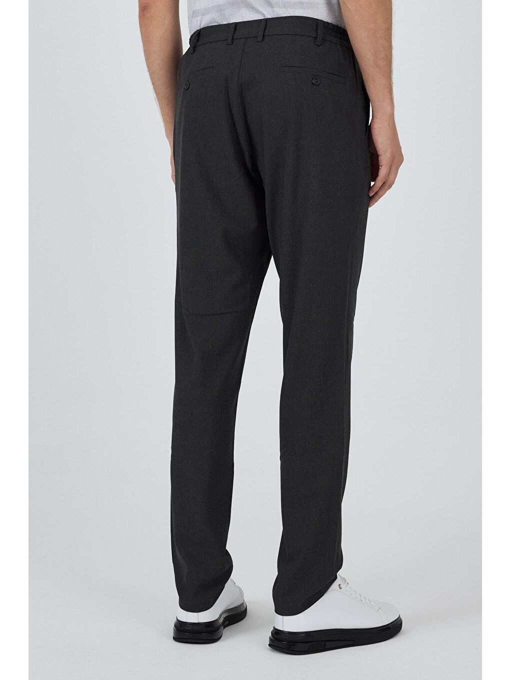 Koyu Antrasit Esnek Yandan Cepli Casual Standart Fit Pantolon 1003250119-4
