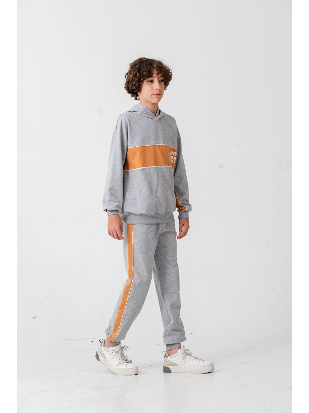 Gri Soul Fater Great Mental Attitude Baskılı Erkek Çocuk Alt Üst Eşofman Takımı-2