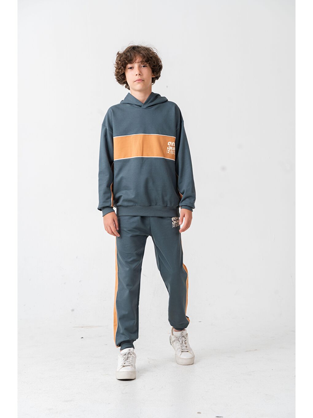 Yeşil Soul Fater Great Mental Attitude Baskılı Erkek Çocuk Alt Üst Eşofman Takımı