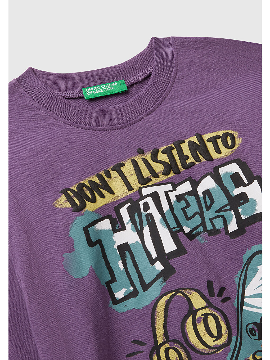 Erkek Çocuk Mor Baskılı Bisiklet Yaka Uzun Kollu T-shirt-2