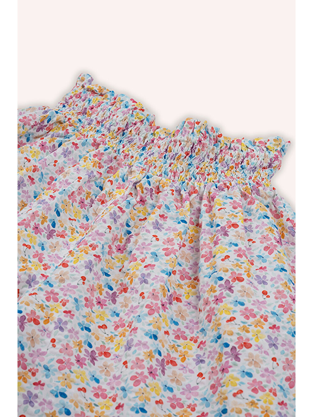 Kız Çocuk Çiçek Desenli Şort Pembe-1