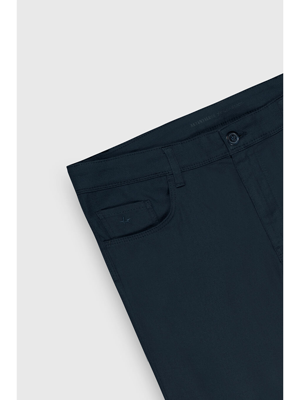 Erkek İndigo Comfort Fit Rahat Kesim Pamuklu Armürlü 5 Cep Greensboro Pantolon-2