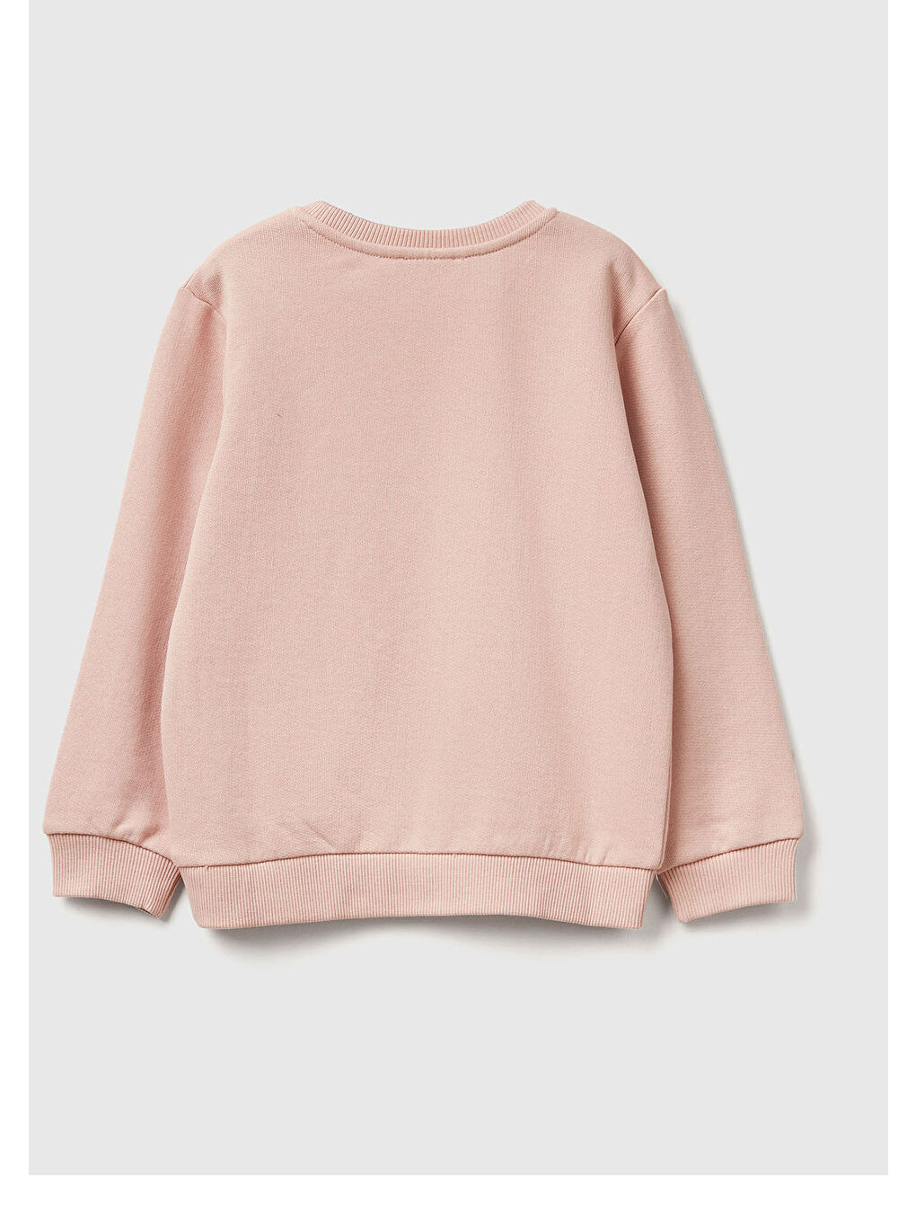Kız Çocuk Toz Pembe Grafik Baskılı Ribanalı Regular Fit Sweatshirt-1