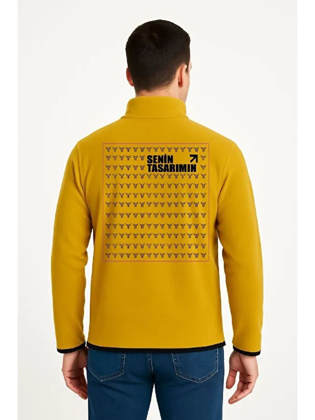 Arka Polar Kazak Dik Yaka - Sarı