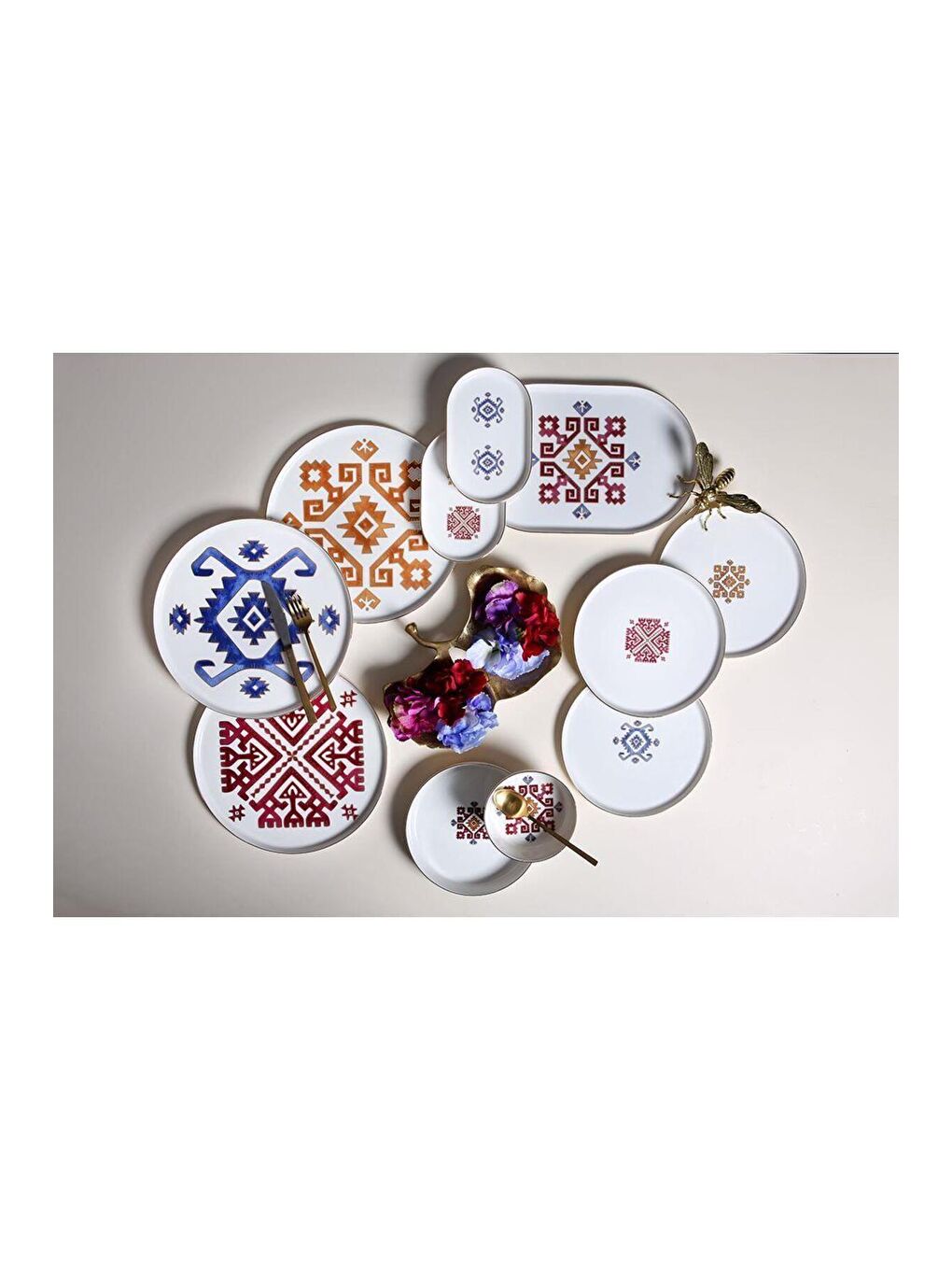 Ekru Arabesque 27 Parça 6 Kişilik Yemek Takımı