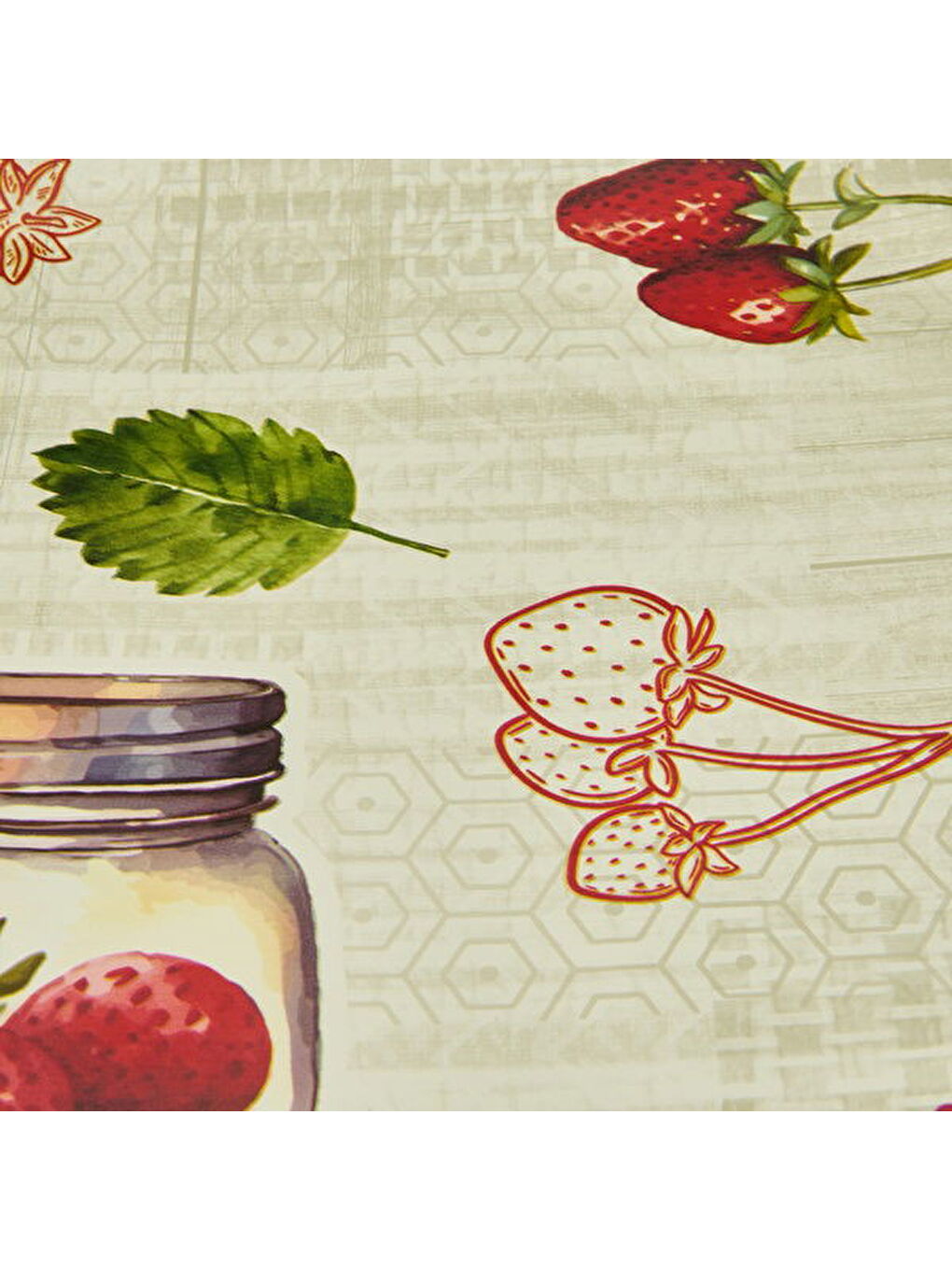 Soft Çilek Pvc Masa Örtüsü - Bej - 140x200 cm-2