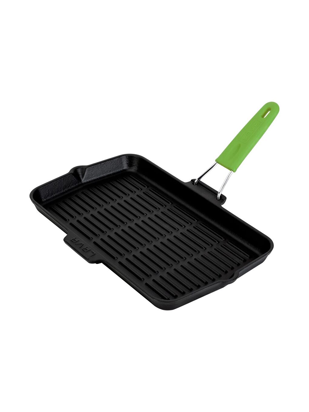 Yeşil Dikdörtgen Sığ Izgara Tavası Silikon Tel Saplı Ölçü 21x36cm.-1