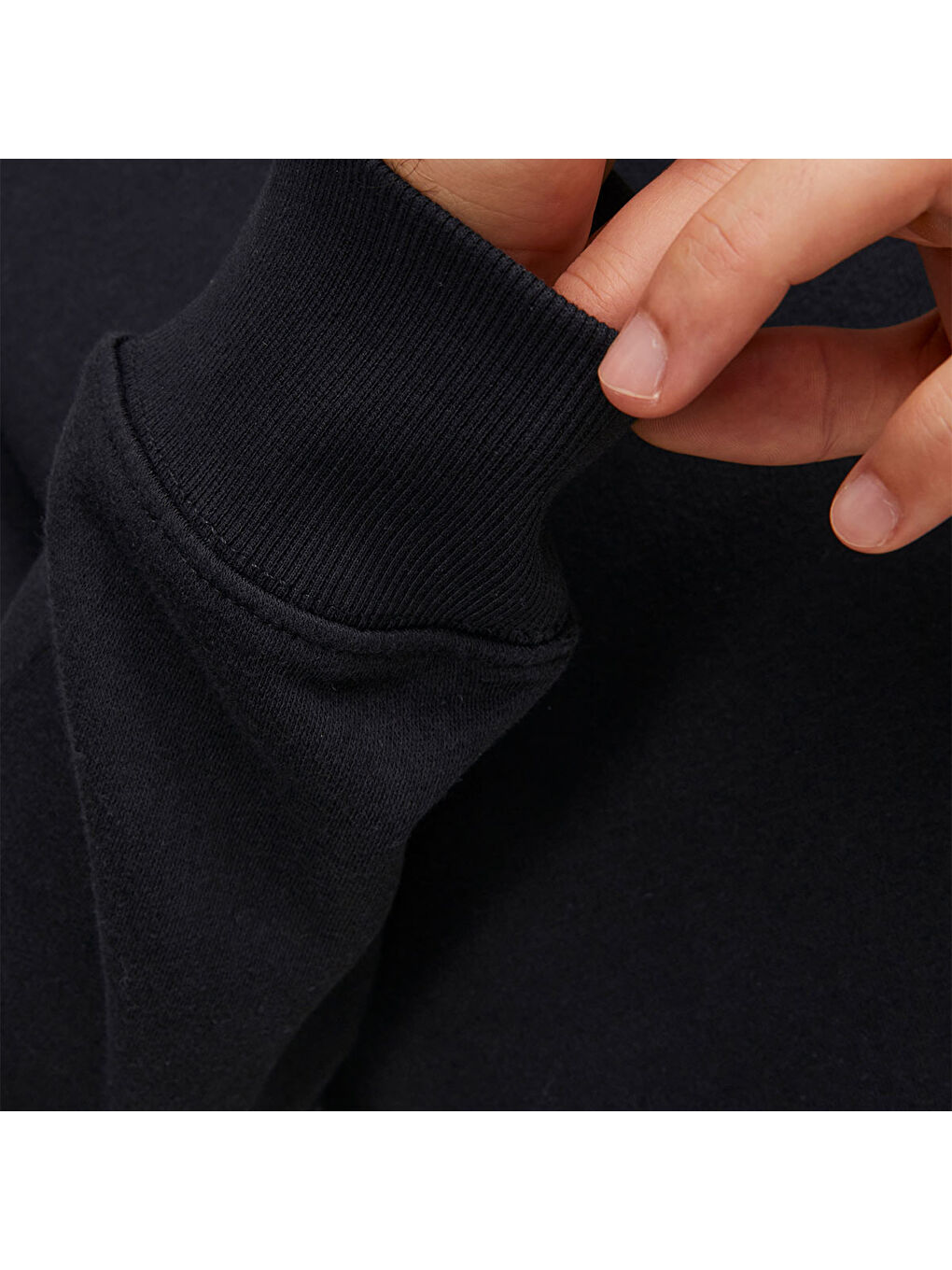 Star Basic Erkek Siyah Bisiklet Yaka Sweatshirt-3