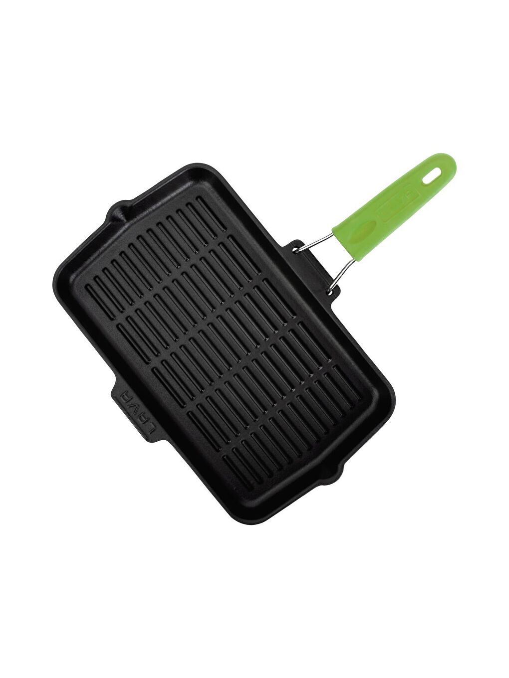 Yeşil Dikdörtgen Sığ Izgara Tavası Silikon Tel Saplı Ölçü 21x36cm.-2