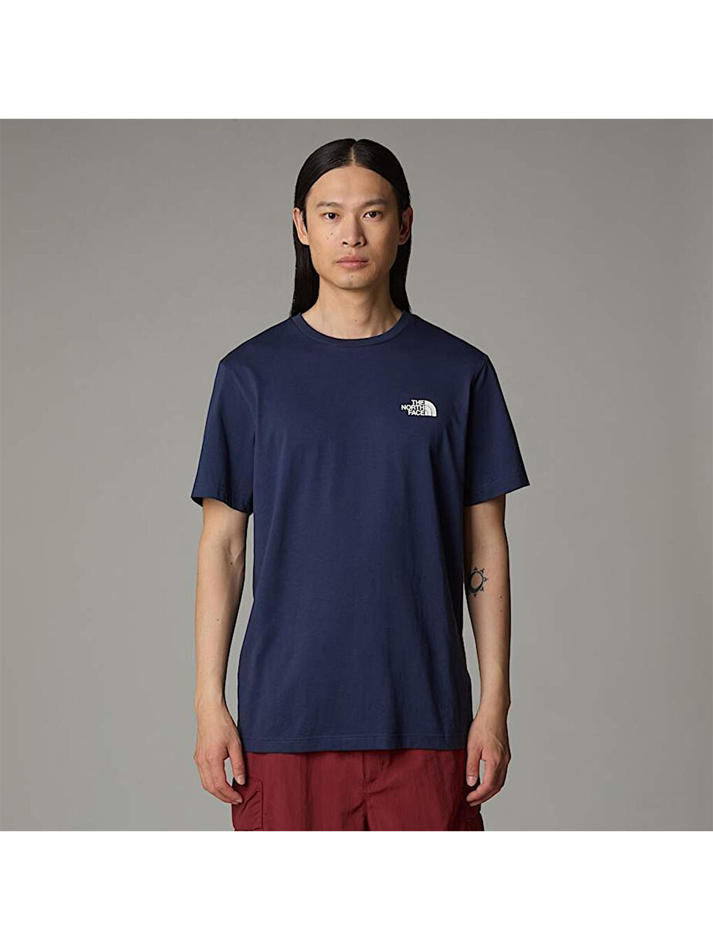 Simple Dome Erkek Lacivert Yuvarlak Yaka Spor Tişört