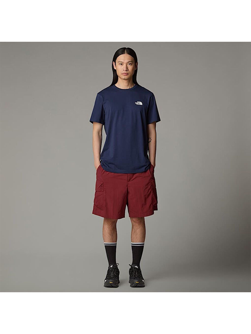 Simple Dome Erkek Lacivert Yuvarlak Yaka Spor Tişört-1