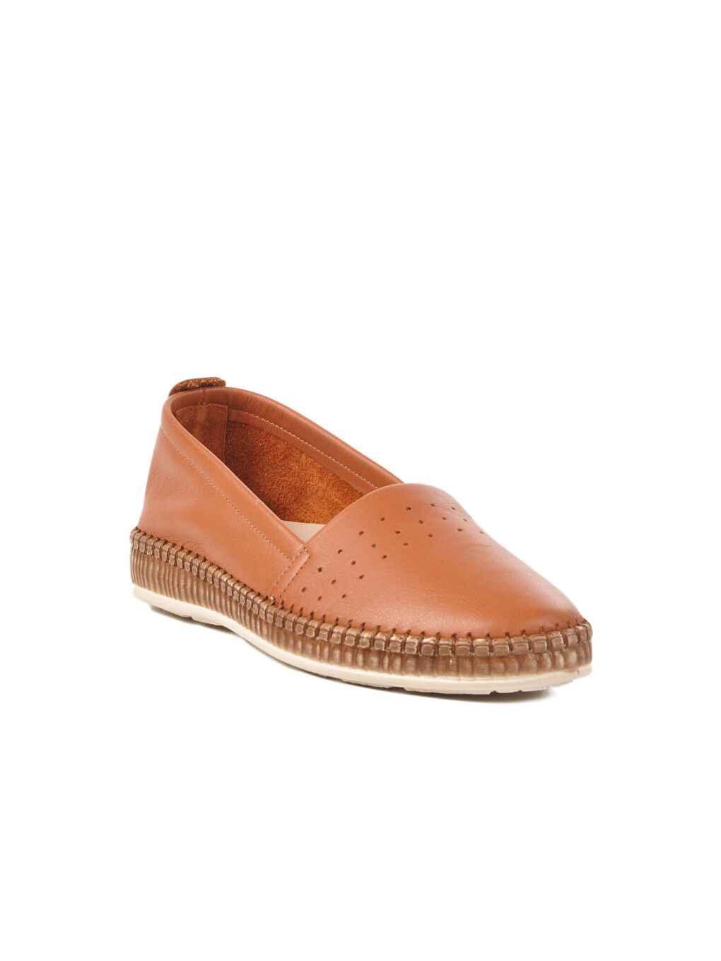 Kahverengi Taba Hakiki Deri Kadın Casual Ayakkabı 231747 Z-2