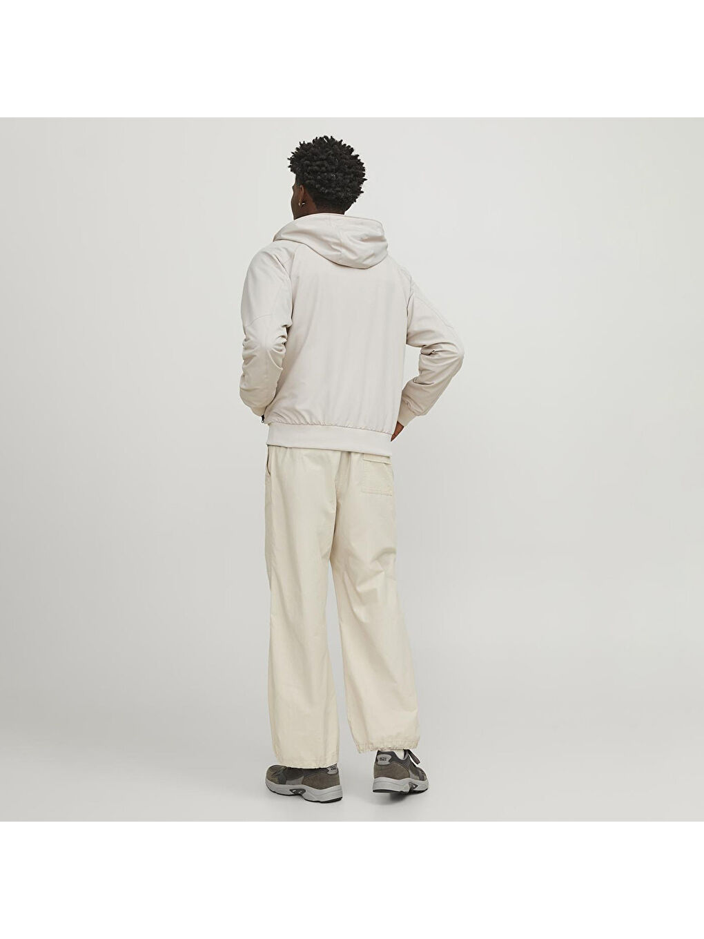 Track Bomber Erkek Bej Kapüşonlu Ceket-2