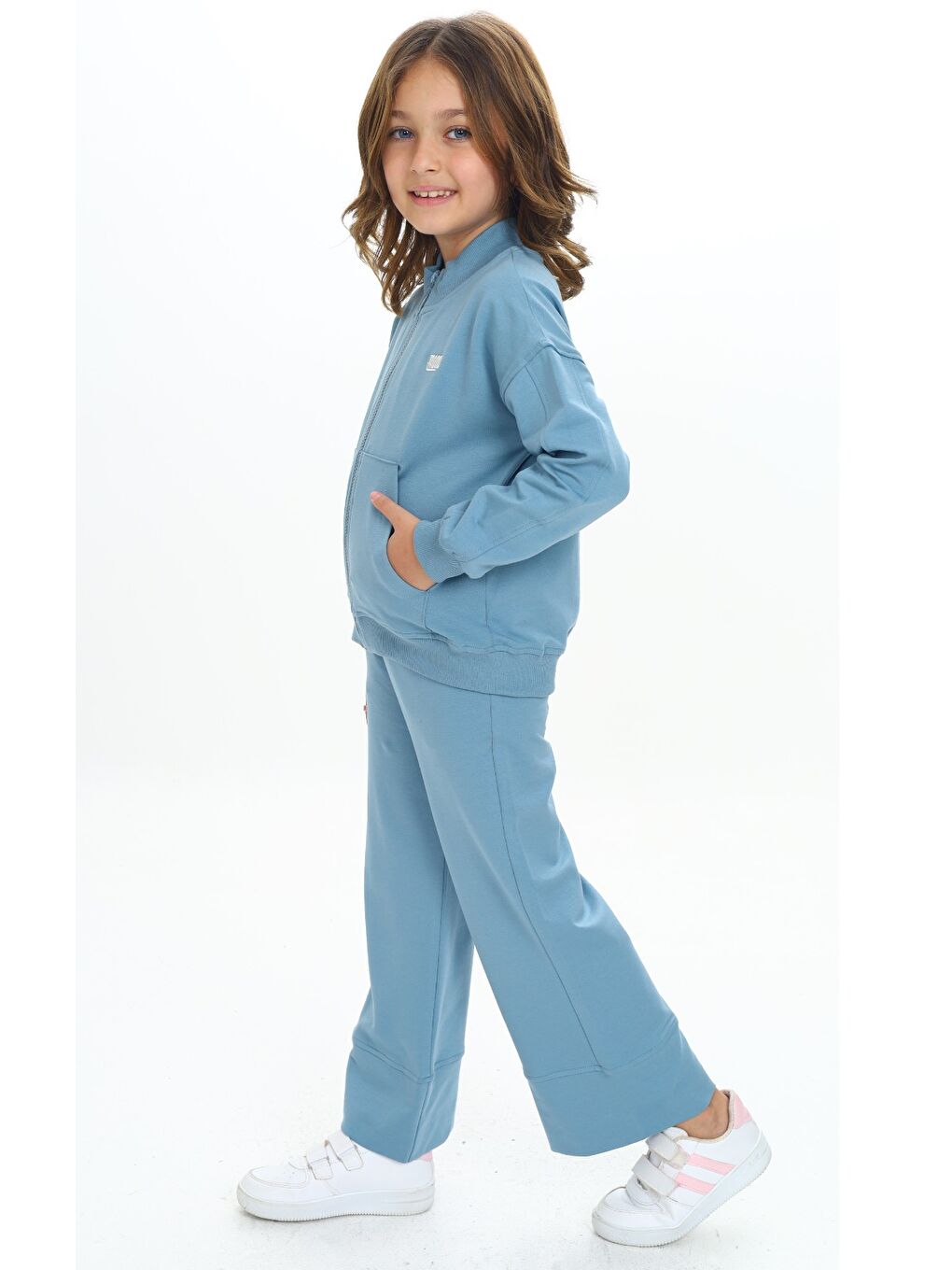Mavi Kız Çocuk Nakışlı Eşofman Takım-1