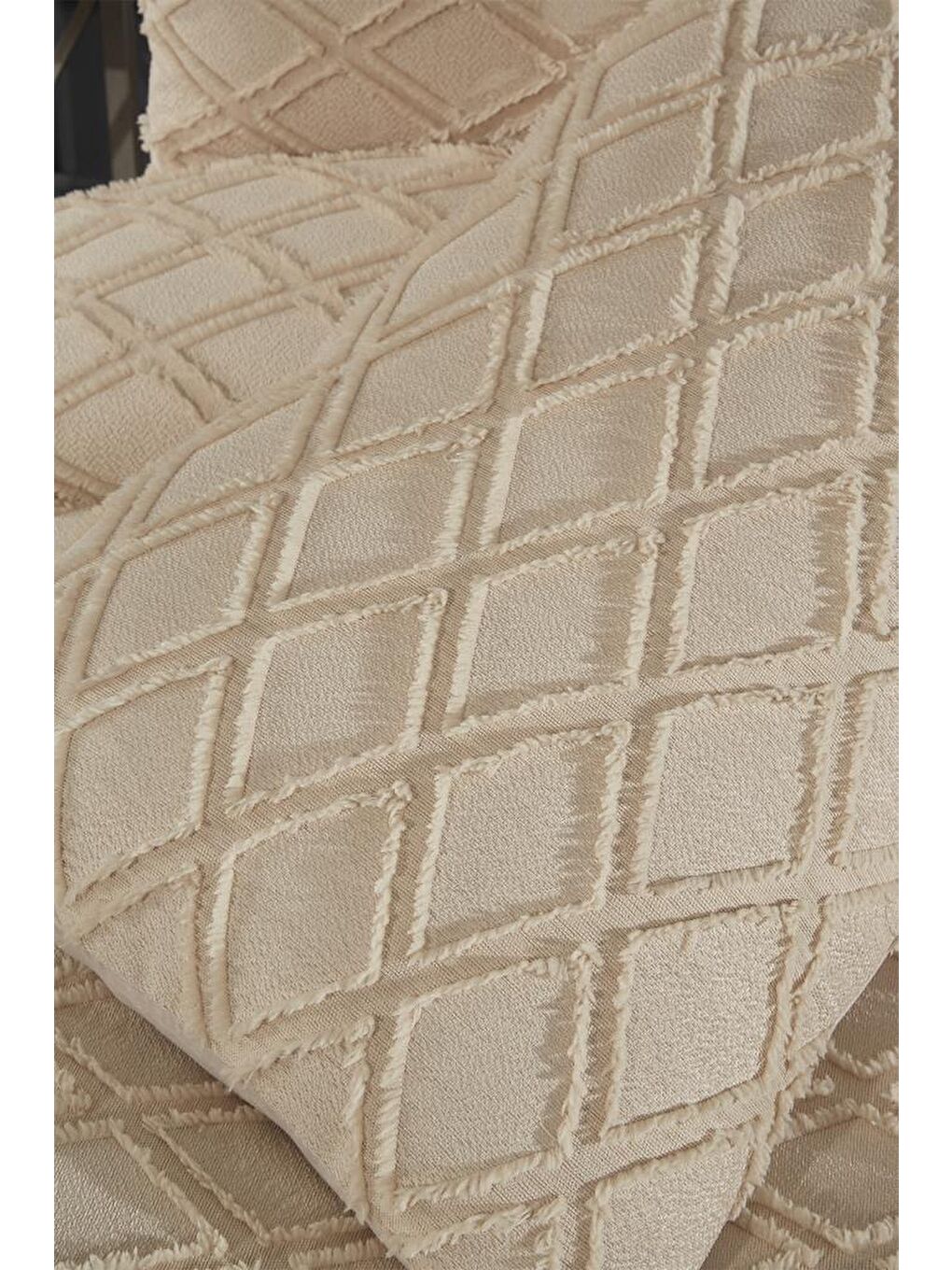 Vesya 3 Parça Çift Kişilik Pike Takımı Bej-3