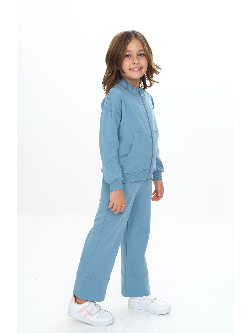 Mavi Kız Çocuk Nakışlı Eşofman Takım-2