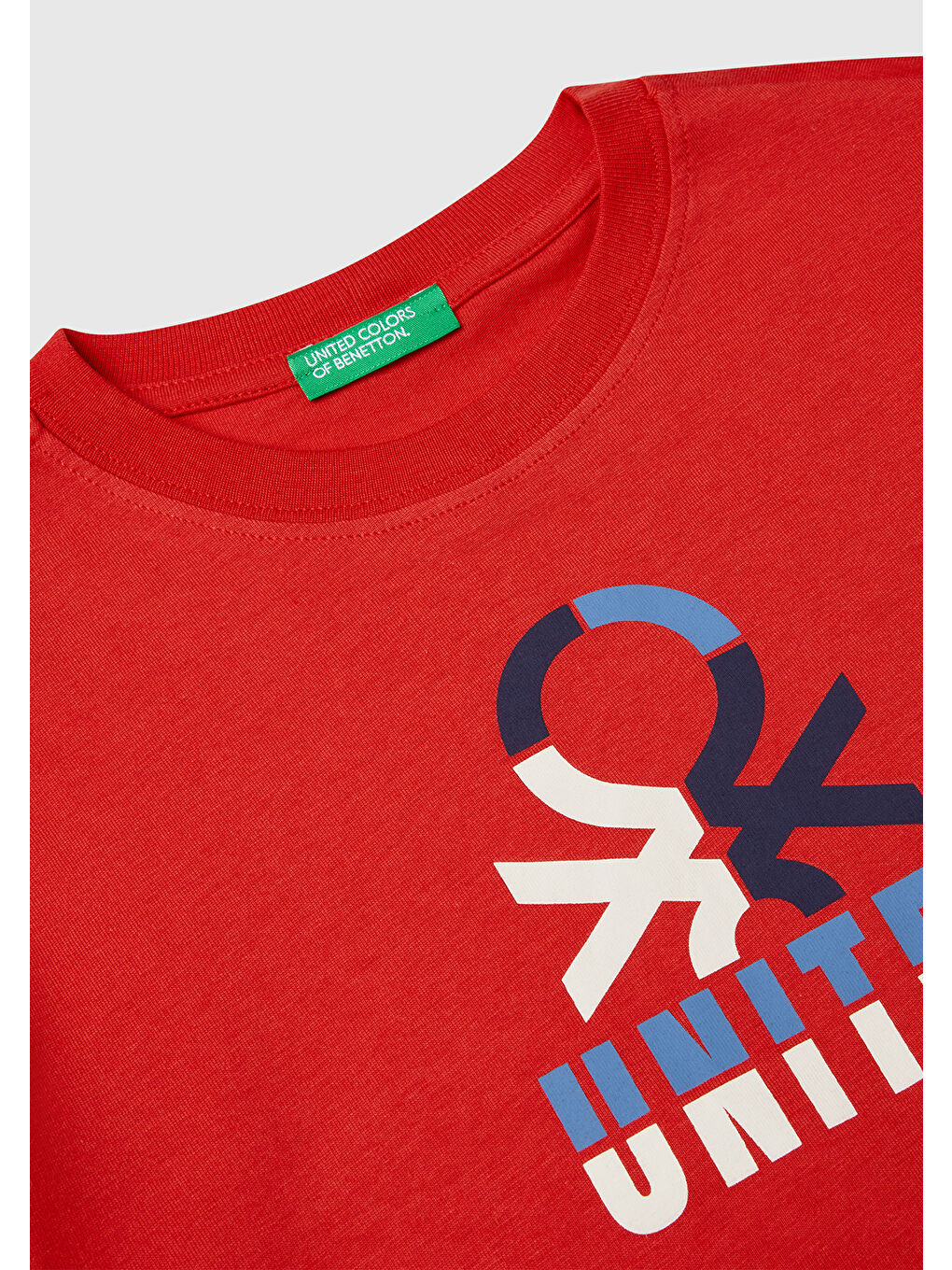 Erkek Çocuk Kırmızı Benetton Logo Baskılı Uzun Kollu Tişört-2