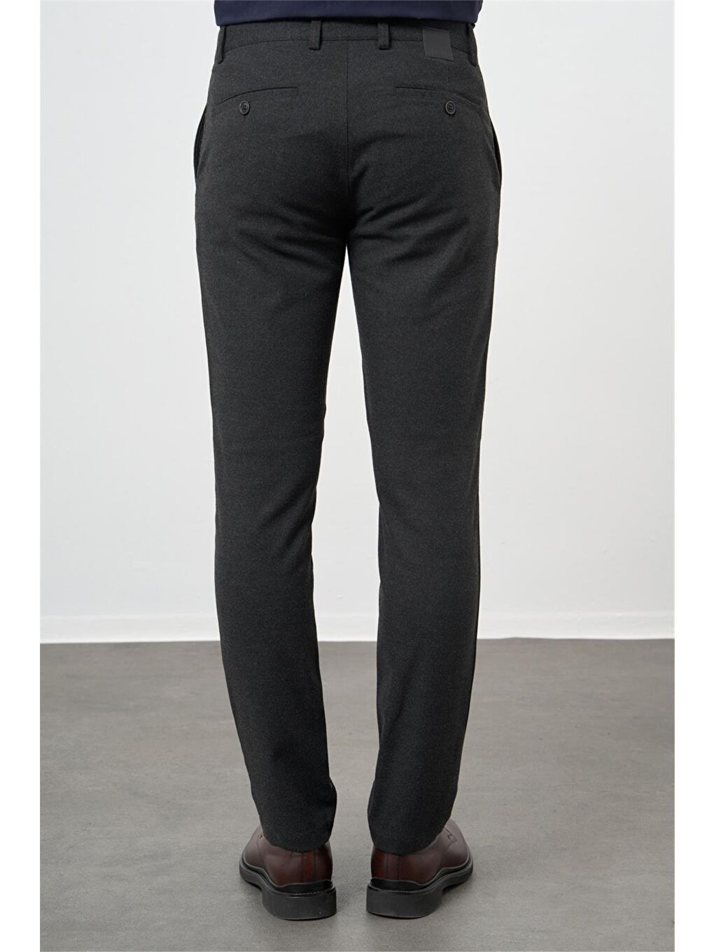 Siyah Esnek Yandan Cepli Casual Slim Fit Chino Pantolon 1003245108-1