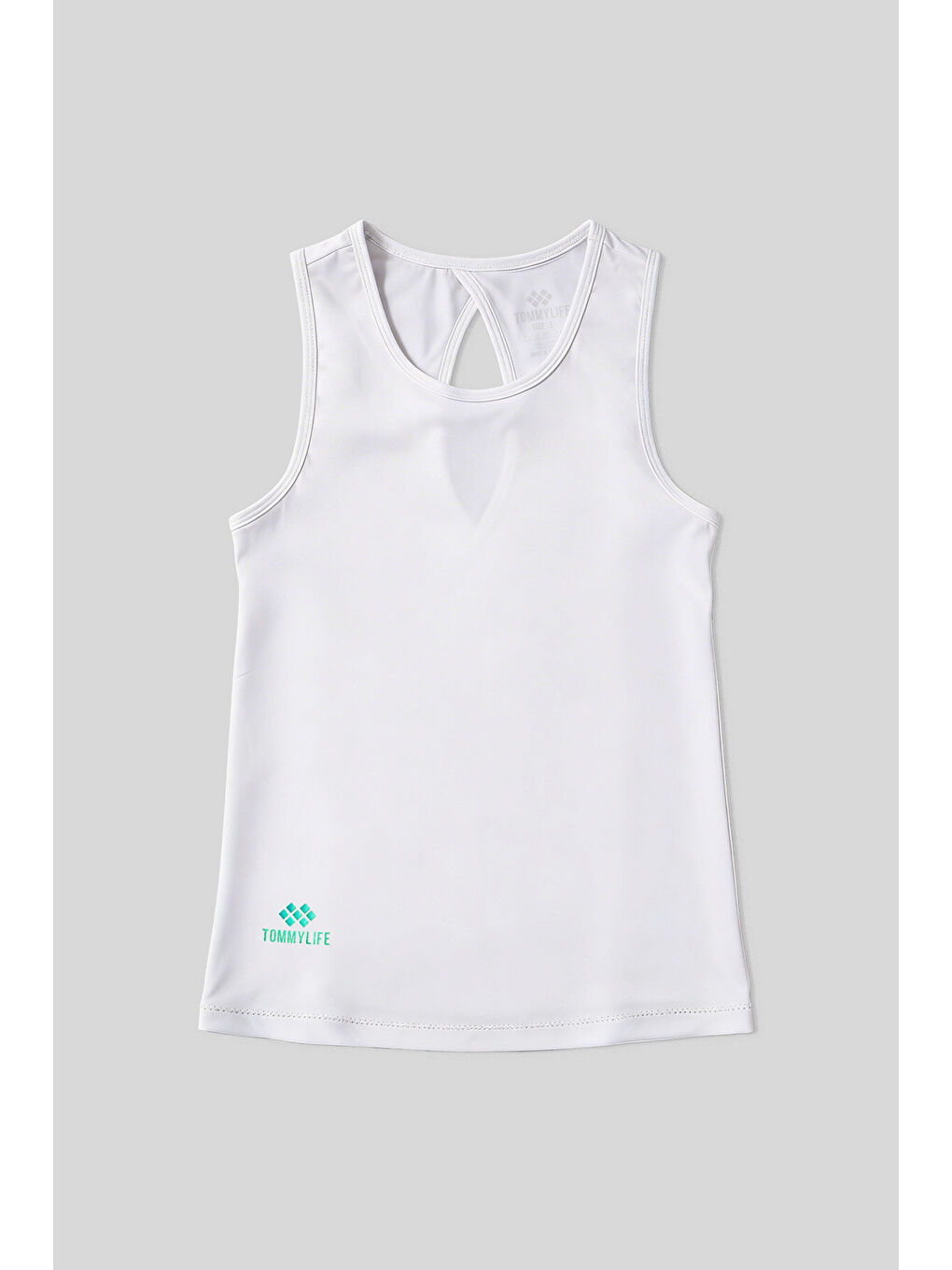 Beyaz Standart Fit Çapraz Sırt Detaylı Kadın Spor Atlet - 97296-1