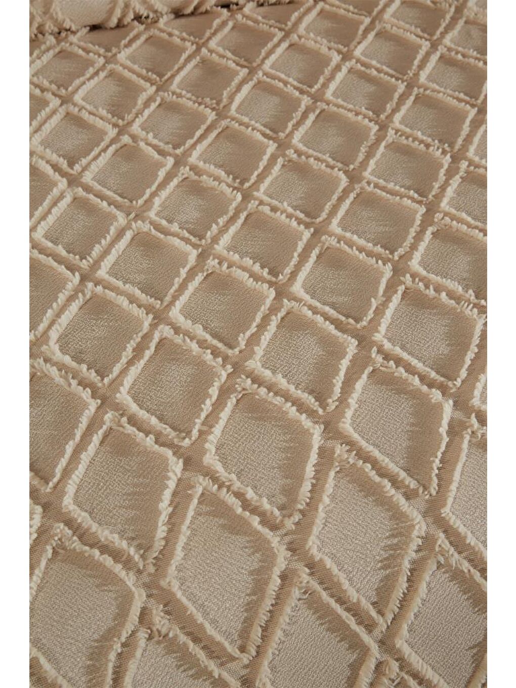 Vesya 2 Parça Tek Kişilik Pike Takımı Bej-3