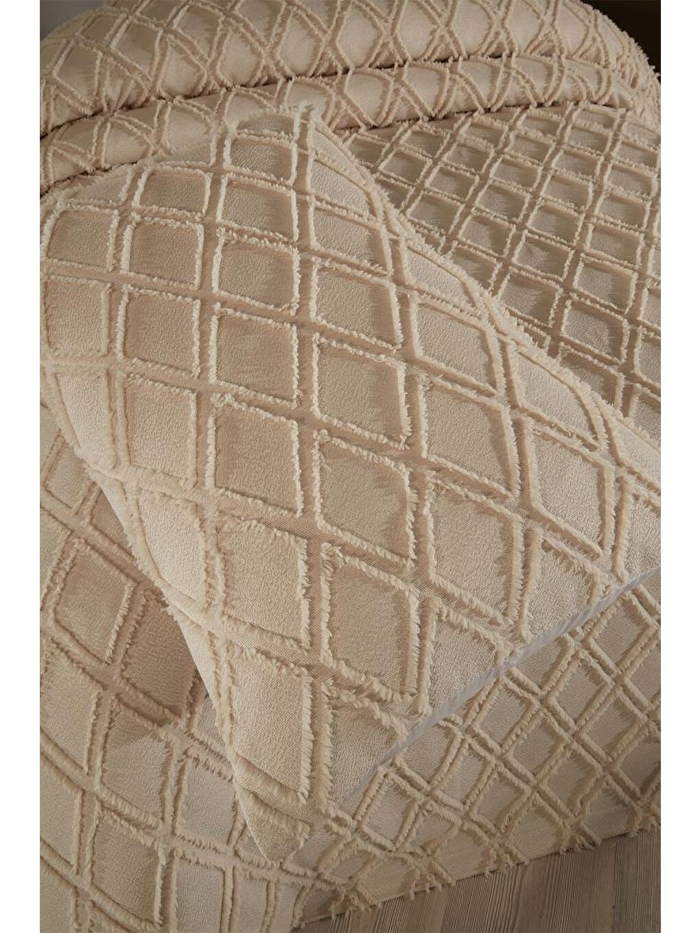 Vesya 2 Parça Tek Kişilik Pike Takımı Bej-4