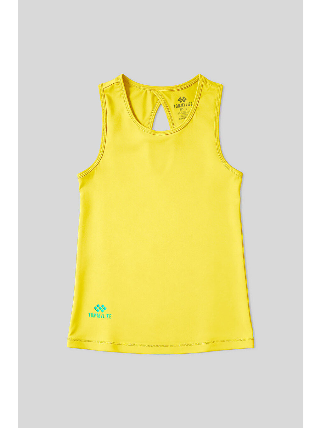 Sarı Limon Standart Fit Çapraz Sırt Detaylı Kadın Spor Atlet - 97296-1