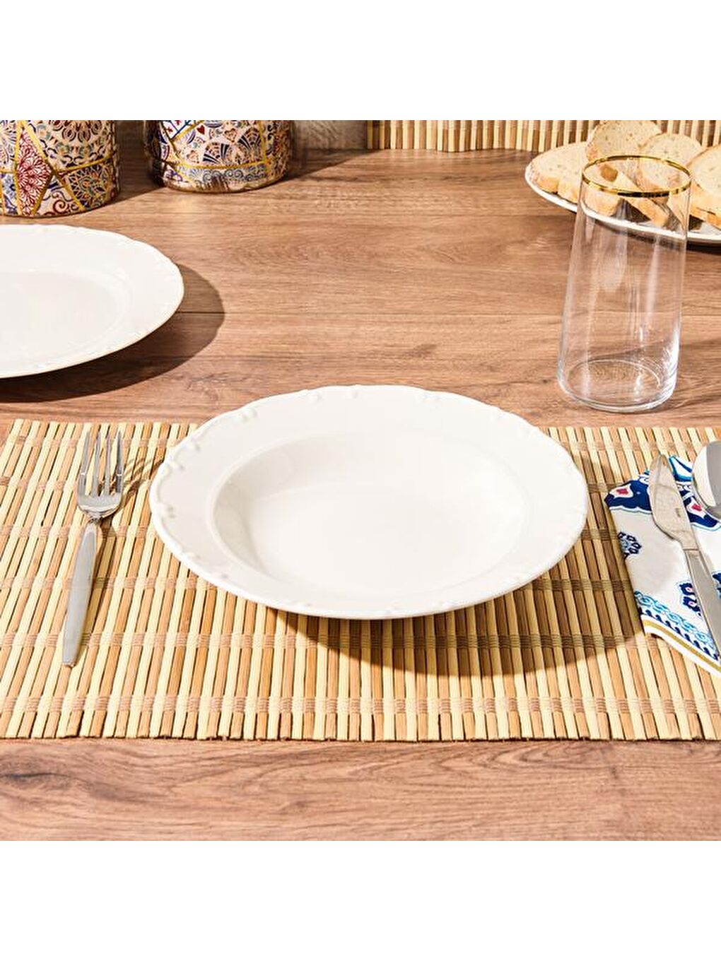 Ekru Liana Çukur Tabak - Krem - 23 cm