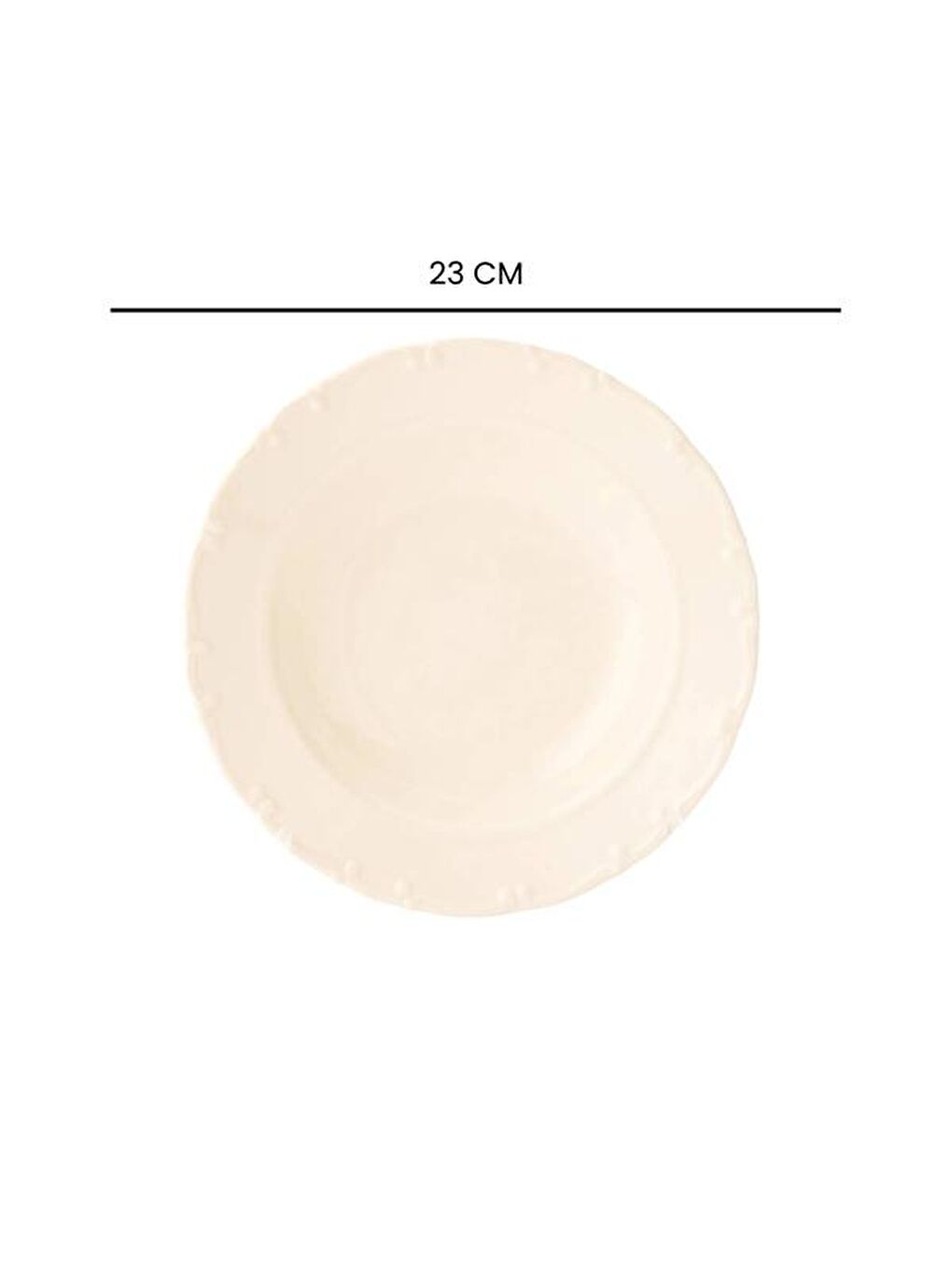 Ekru Liana Çukur Tabak - Krem - 23 cm-4