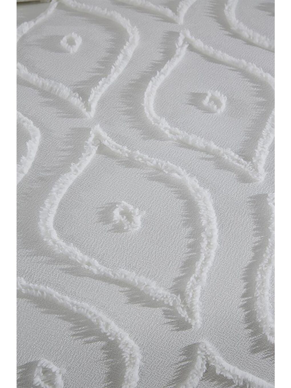 Ekru Pirot 3 Parça Çift Kişilik Pike Takımı Krem-1