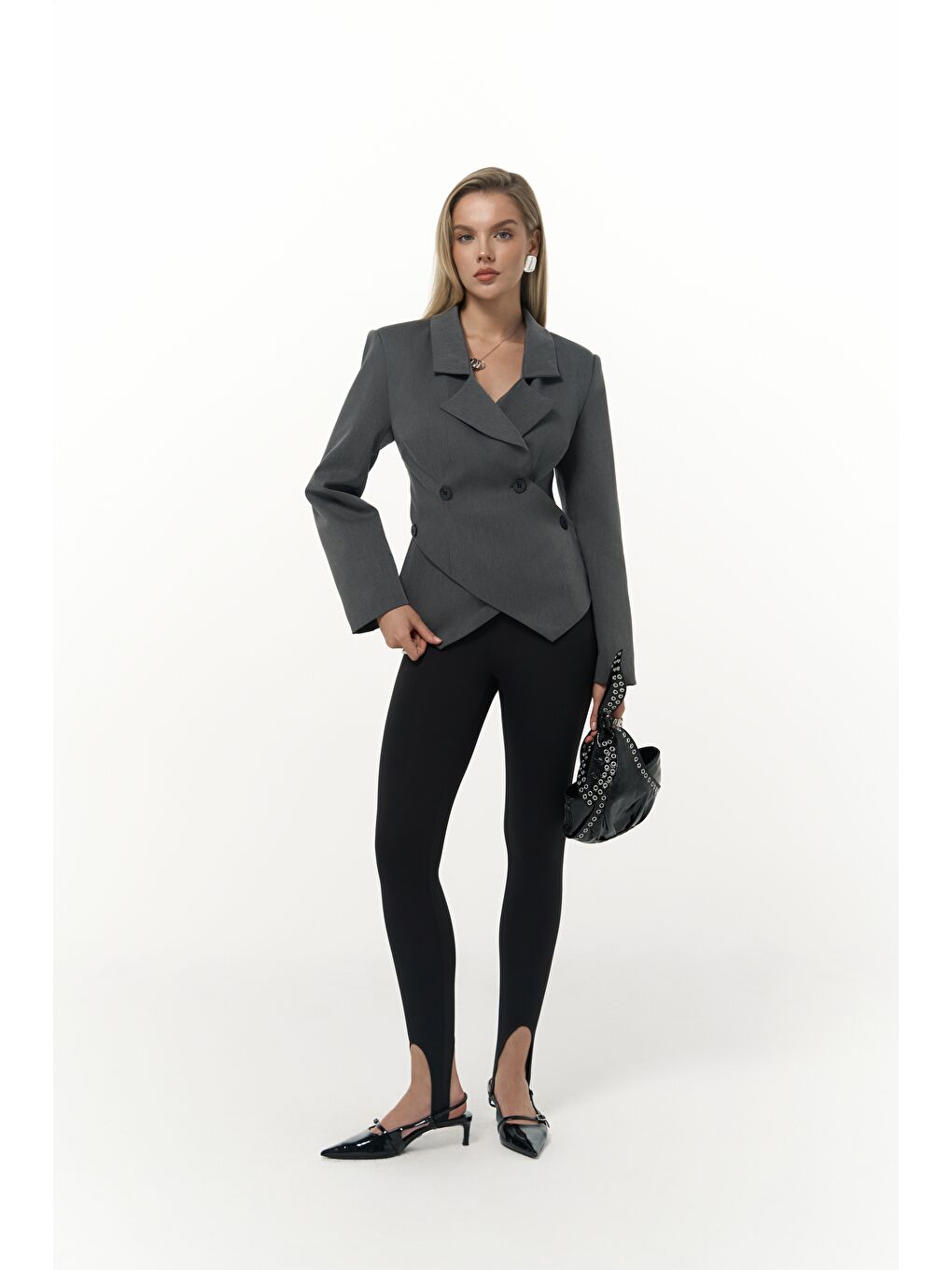 Norbury Üçgen Detay Antrasit Blazer-2