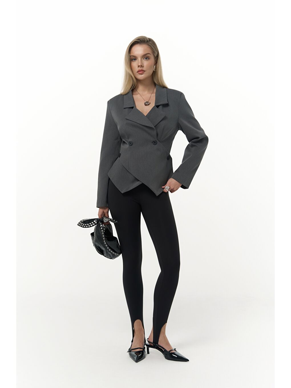 Norbury Üçgen Detay Antrasit Blazer-3