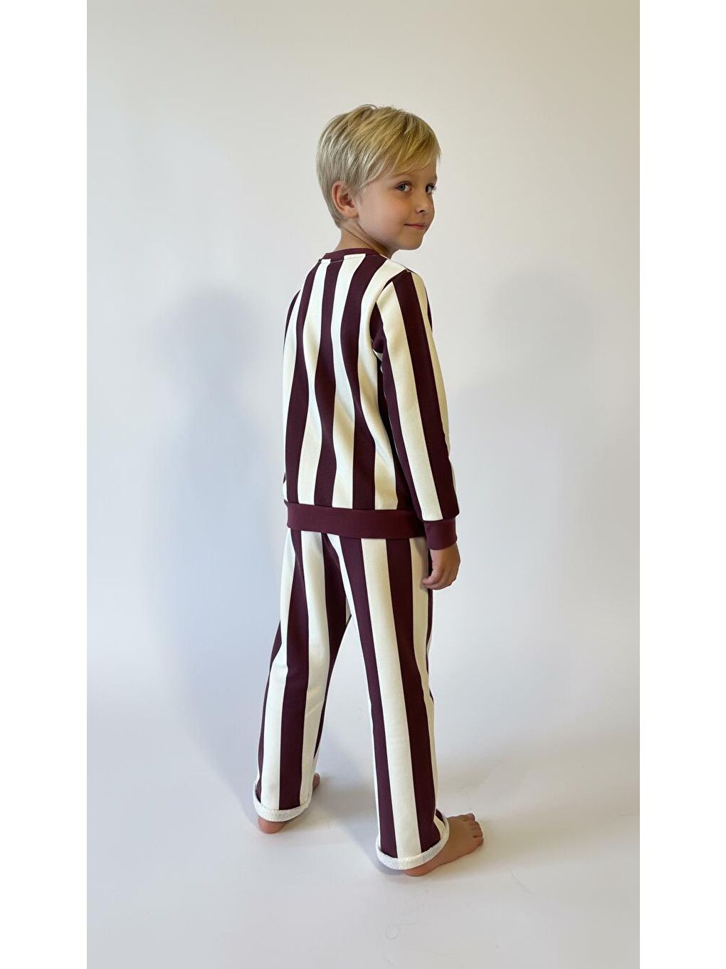 Bordo Çizgili Cool Star Baskılı 2 Li Takım-4