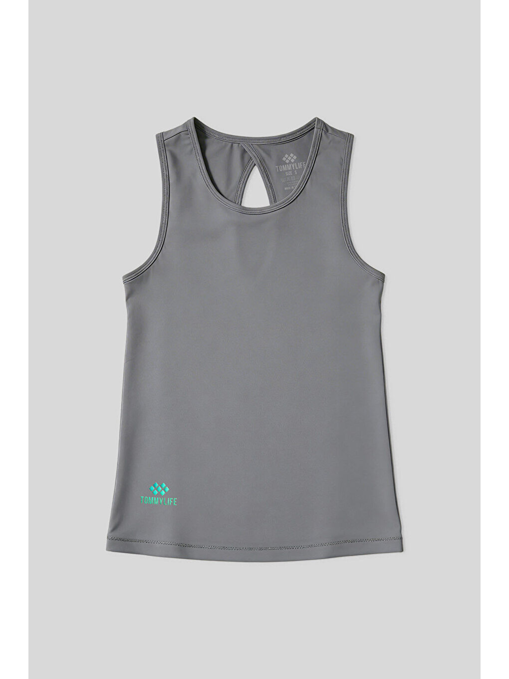 Koyu Gri Standart Fit Çapraz Sırt Detaylı Kadın Spor Atlet - 97296-1