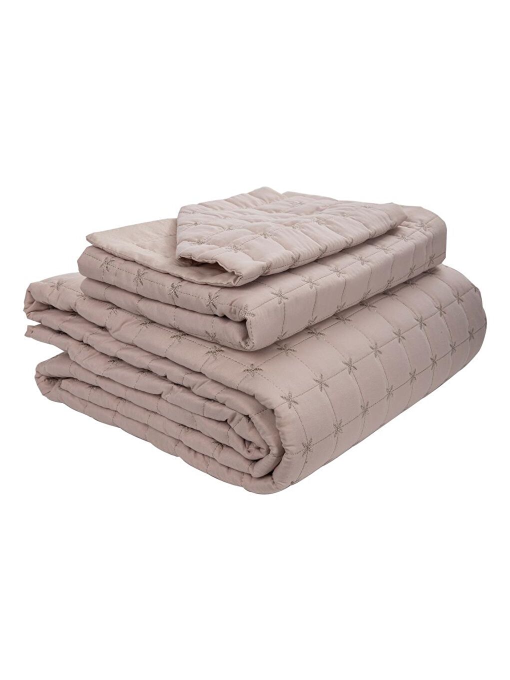 Kahverengi Yıldız Çift Kişilik Kapitoneli Yatak Örtüsü Cappucino-3