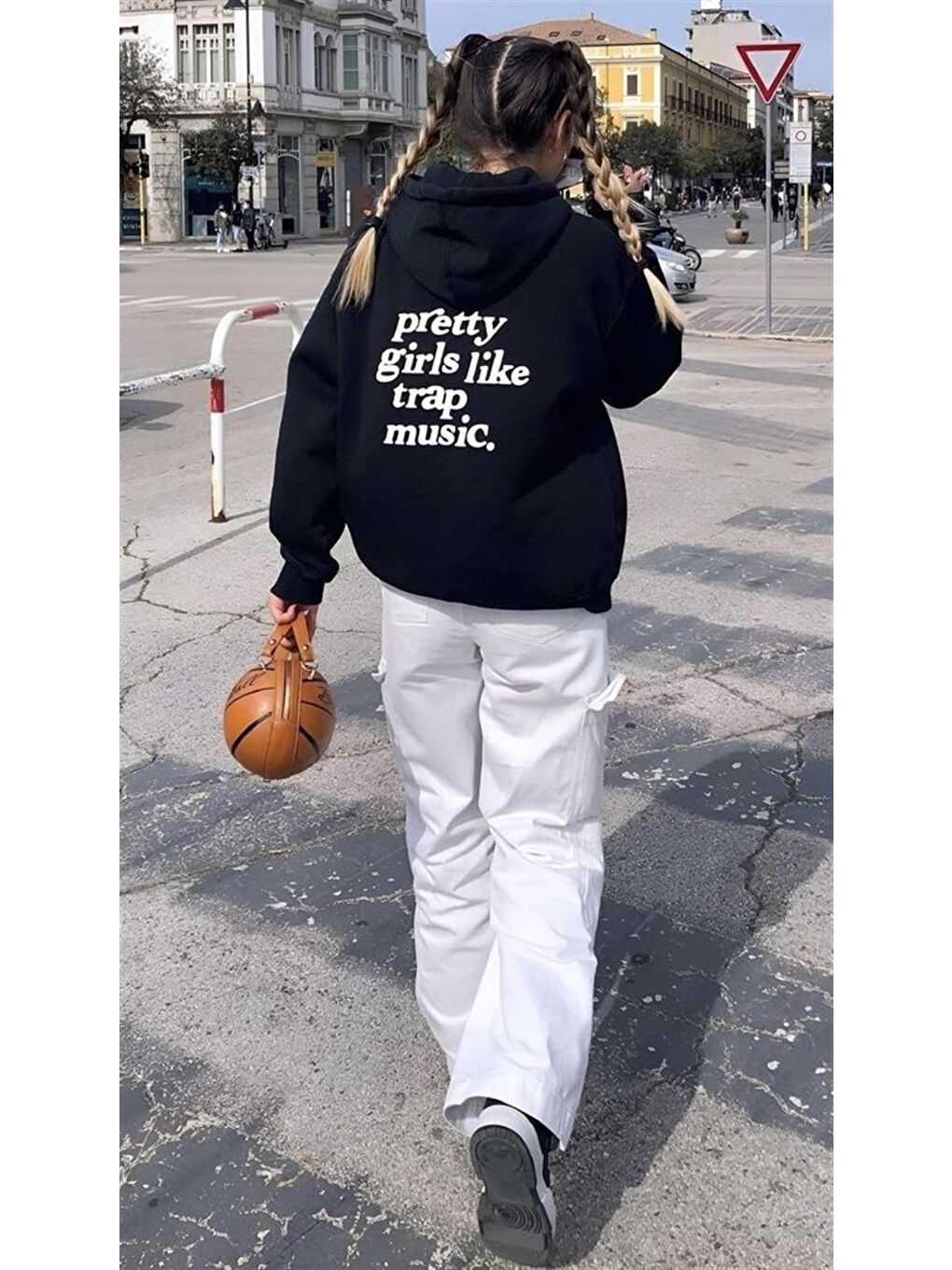 Touz Moda Siyah Pretty Girls Like Trap Music Unisex Oversize Hoodie