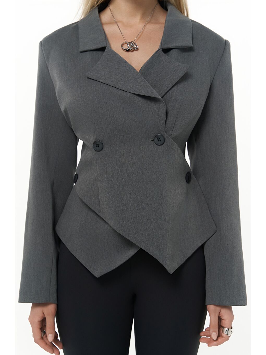 Norbury Üçgen Detay Antrasit Blazer-6