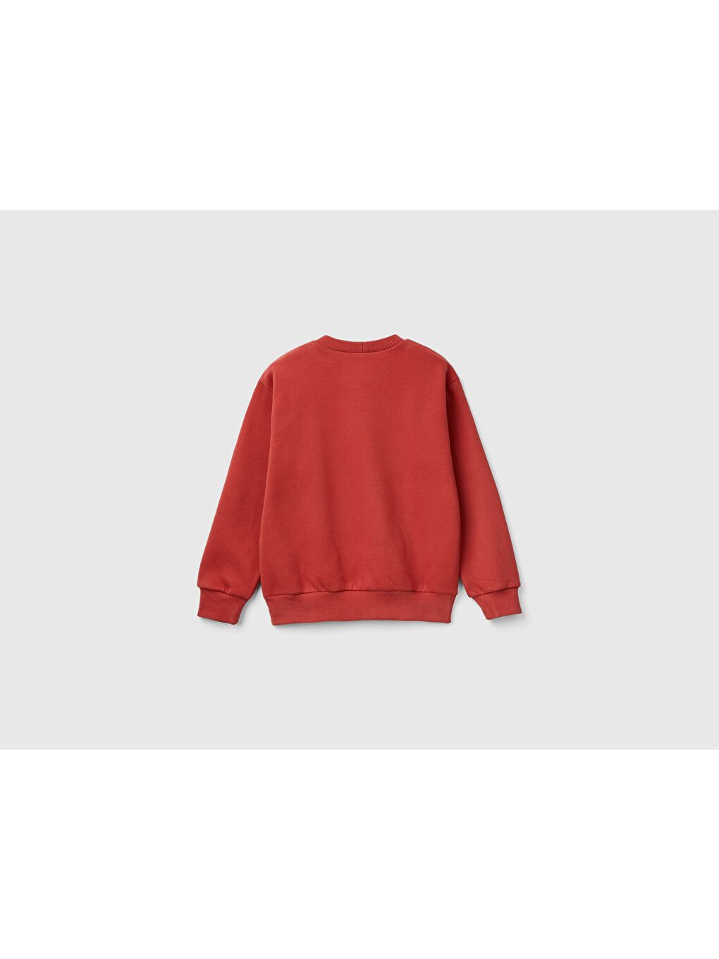 United Colors Of Benetton Kahverengi Erkek Çocuk Tarçın Önü Logo Baskılı Ribanalı Sweatshirt - 1