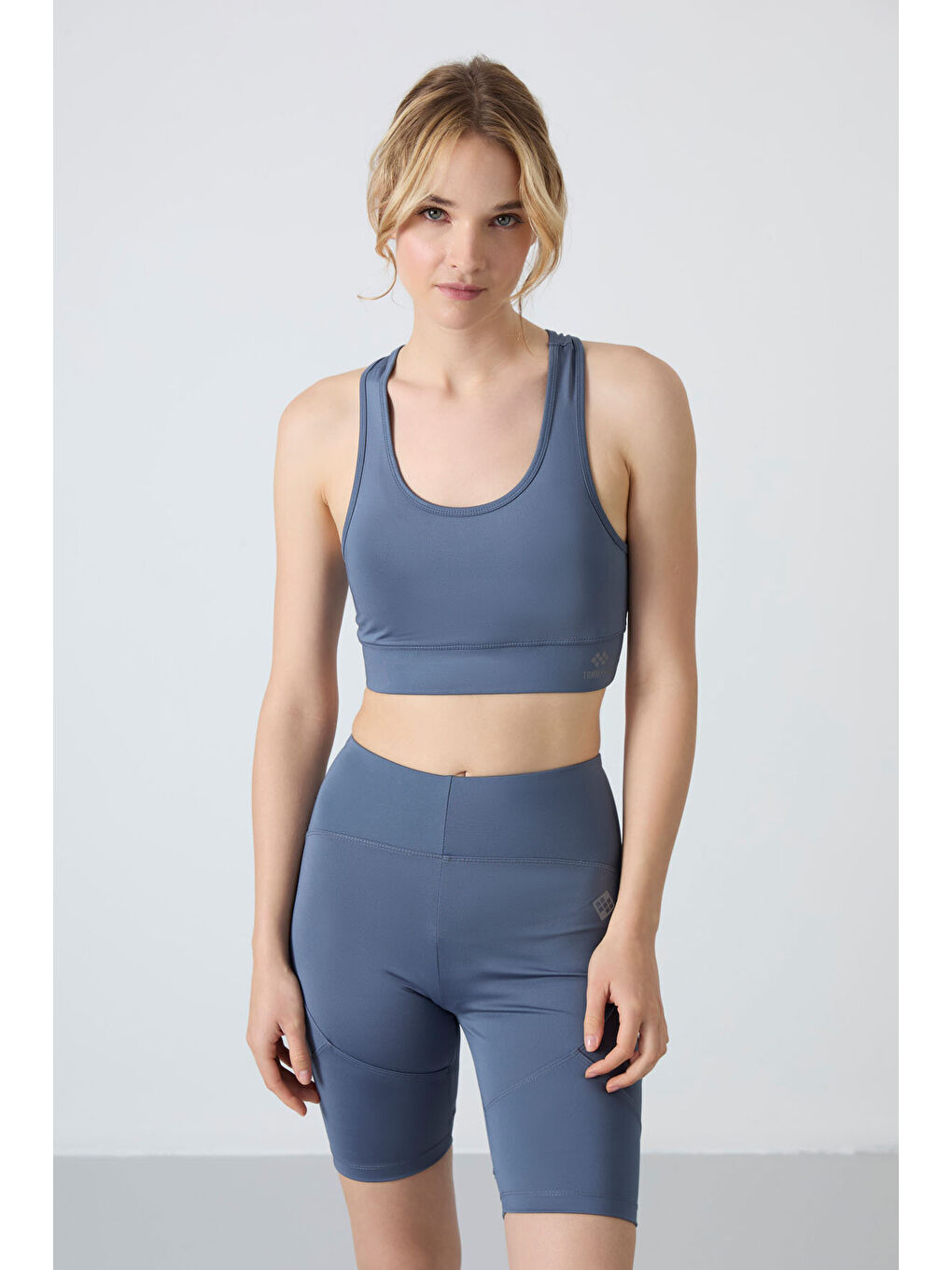 Lacivert Slim Fit U Yaka 2li Paket İndigo-Petrol Kadın Spor Büstiyer - 97120-2