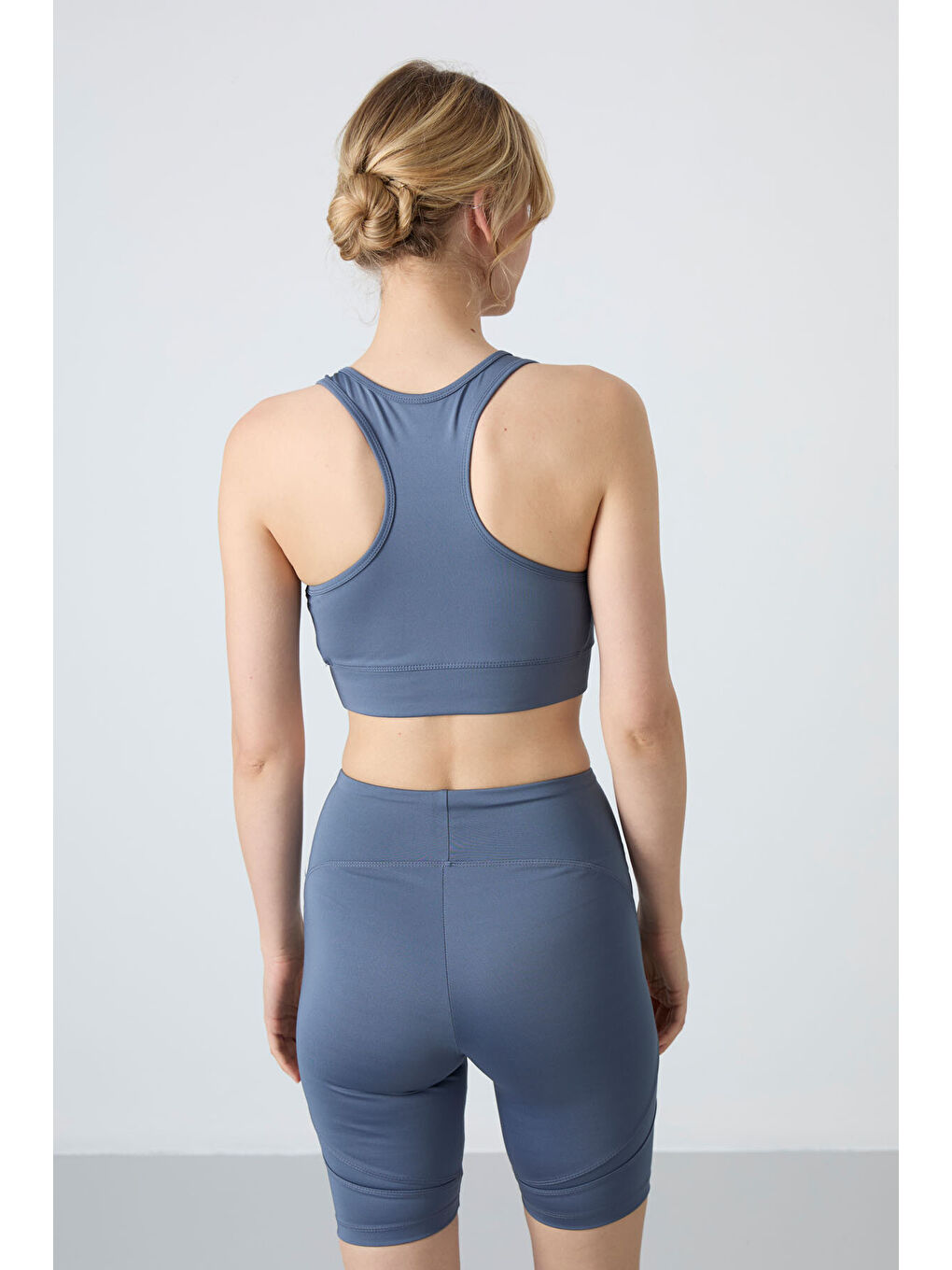 Lacivert Slim Fit U Yaka 2li Paket İndigo-Petrol Kadın Spor Büstiyer - 97120-4