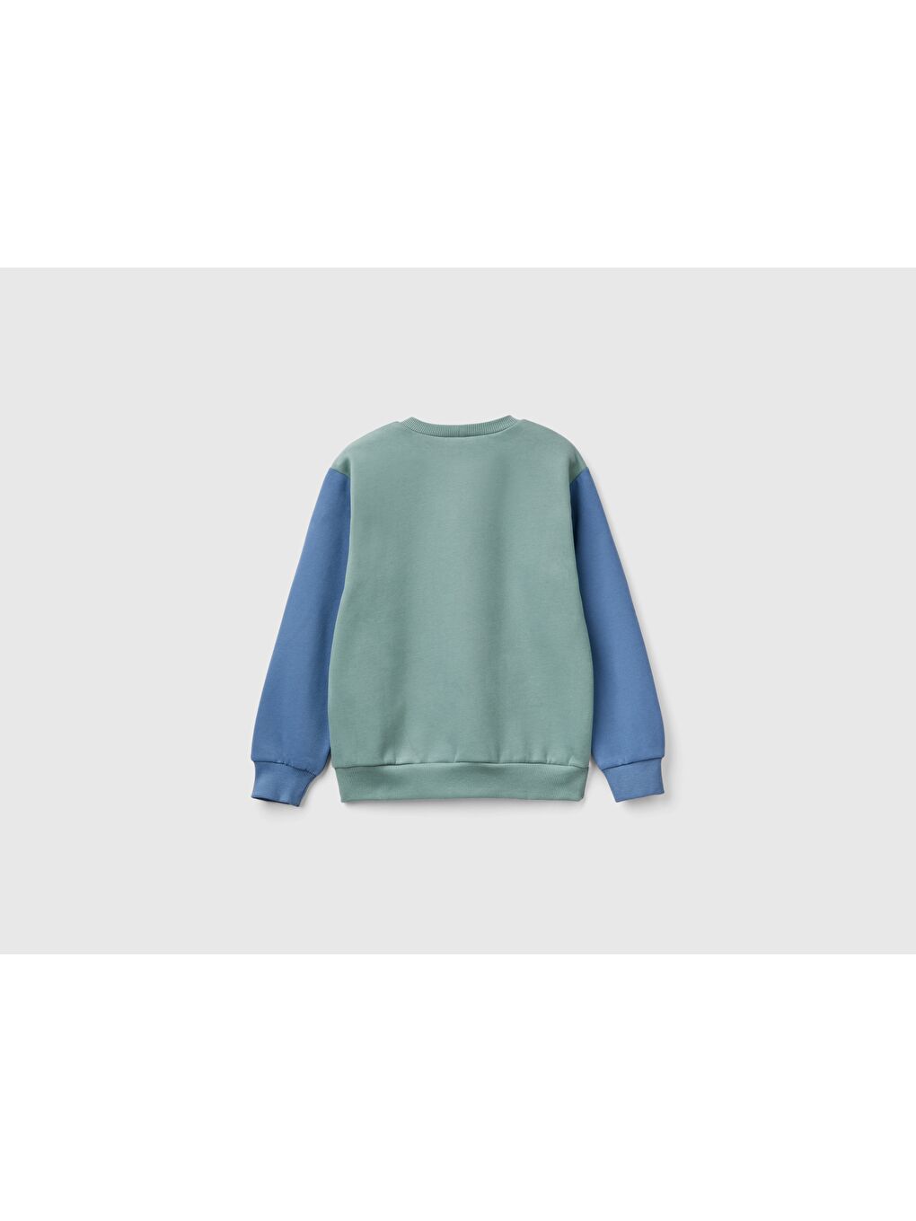 United Colors Of Benetton Ekru Erkek Çocuk Krem-Haki Önü Logo Baskılı Ribanalı Sweatshirt - 1