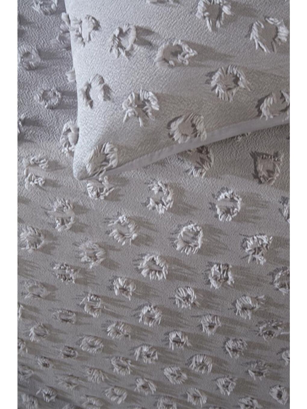 Konik 3 Parça Çift Kişilik Pike Takımı Gri-2