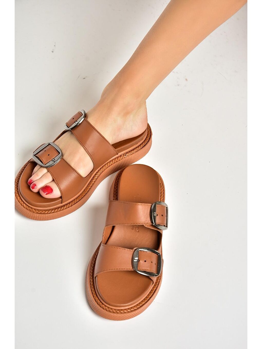 Kahverengi P5400332 Taba Kadın Terlik-4